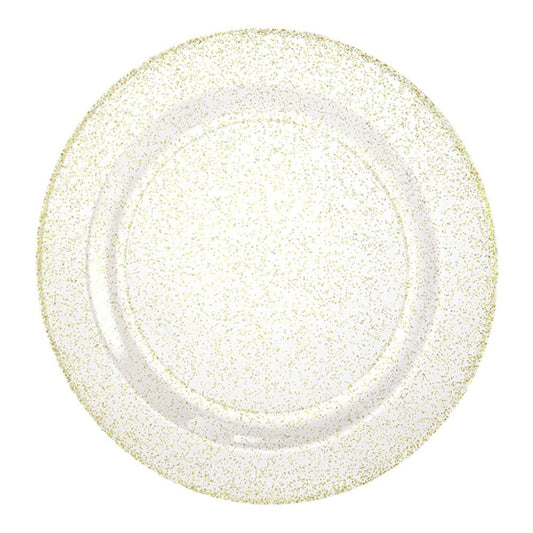 Plato Llano Lillian Plástico Glitter 10 Piezas 10"