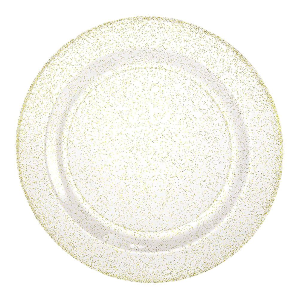 Plato Llano Lillian Plástico Glitter 10 Piezas 7"