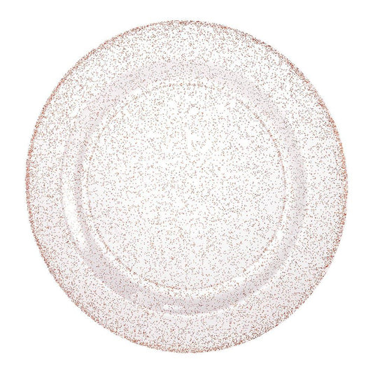 Plato Llano Lillian Plástico Glitter 10 Piezas 10"