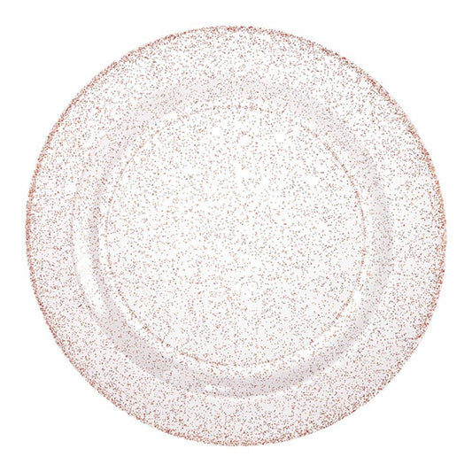 Plato Llano Lillian Plástico Glitter 10 Piezas 7"