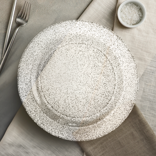 Plato Llano Plástico Lillian / 10" / Silver Glitter