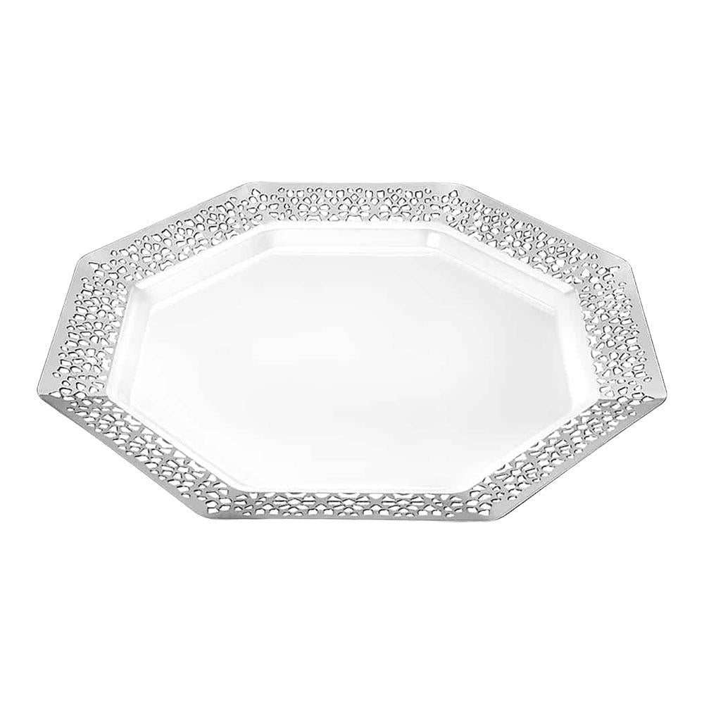 Plato Llano Lacetagon Plástico Glitter 10 Piezas 11"