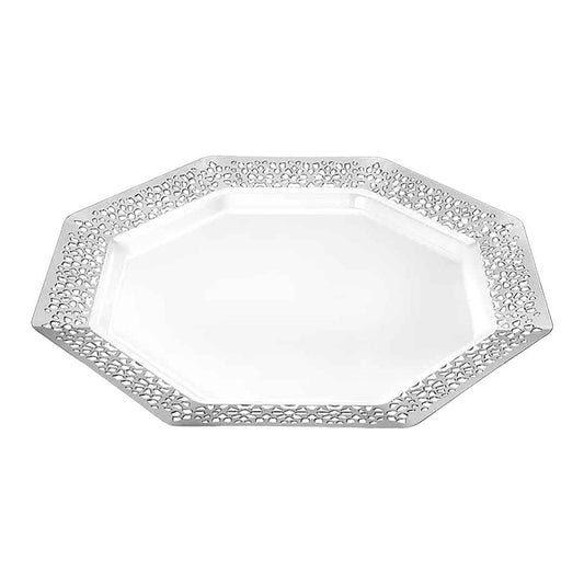 Plato Llano Lacetagon Plástico Glitter 10 Piezas 7"