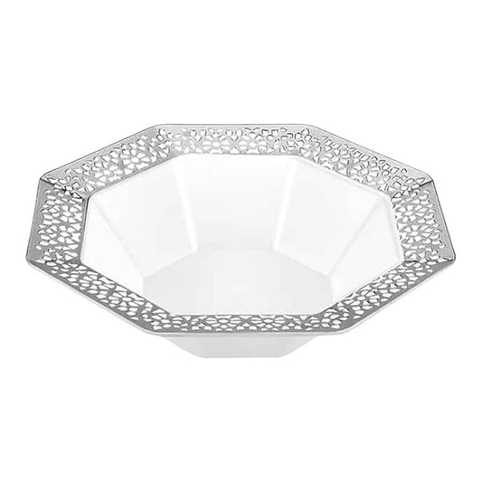 Bowl Lillian Lacetagon Plástico Glitter 10 Piezas 5 Oz