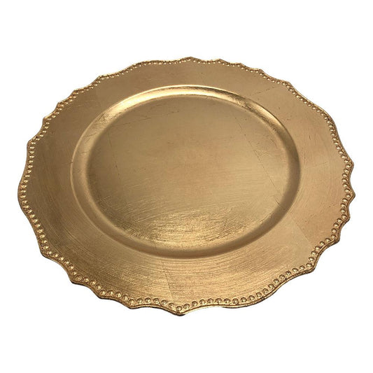 Plato Decorativo Decoré Plástico de 32.5 cm x 1.7 cm Dorado