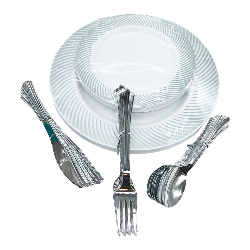 Set de Platos y Cubiertos Great Buy Desechables 40 Piezas - Surtido