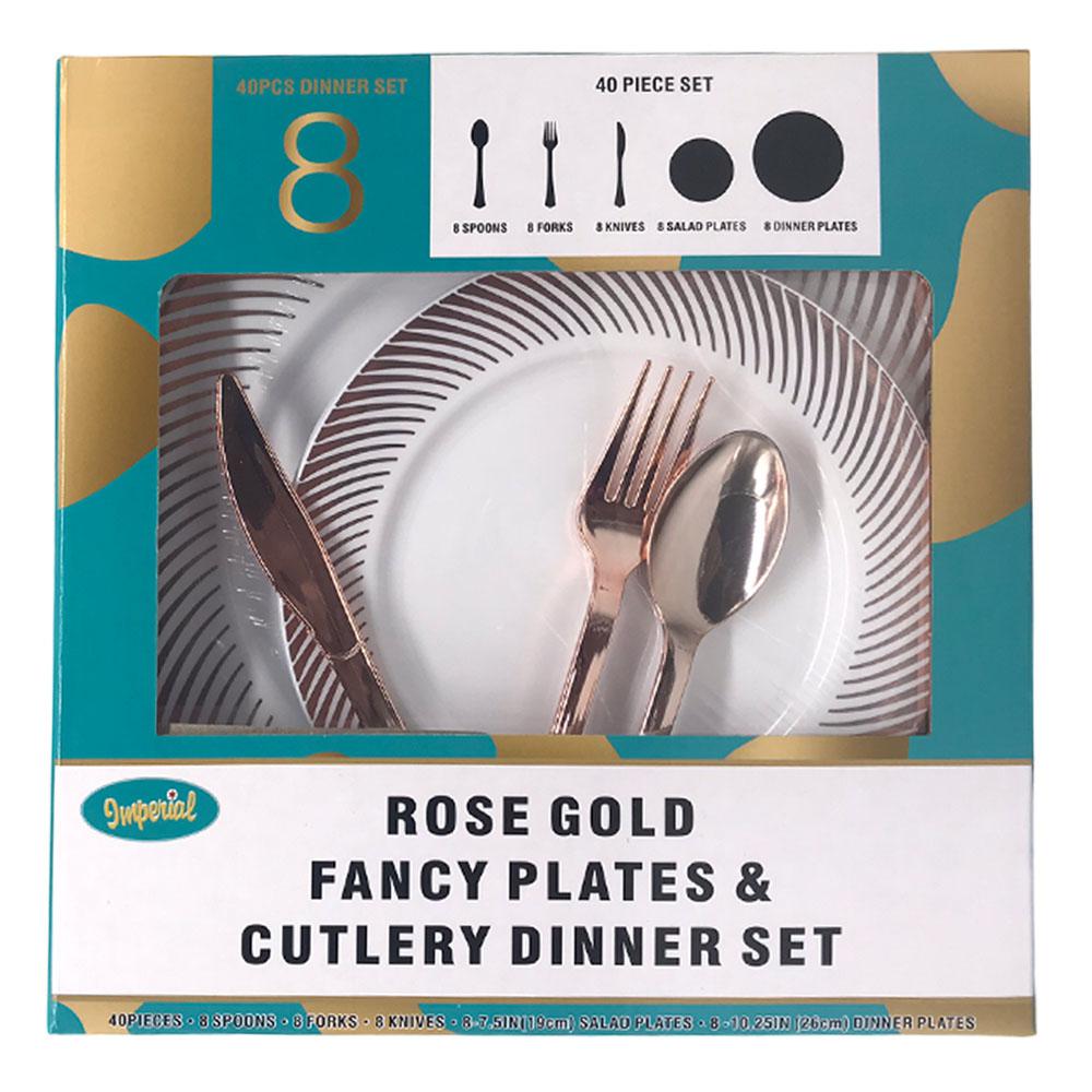 Set de Platos y Cubiertos Great Buy de Plástico 40 Piezas - Surtido