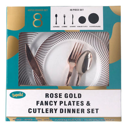 Set de Platos y Cubiertos Great Buy de Plástico 40 Piezas - Surtido