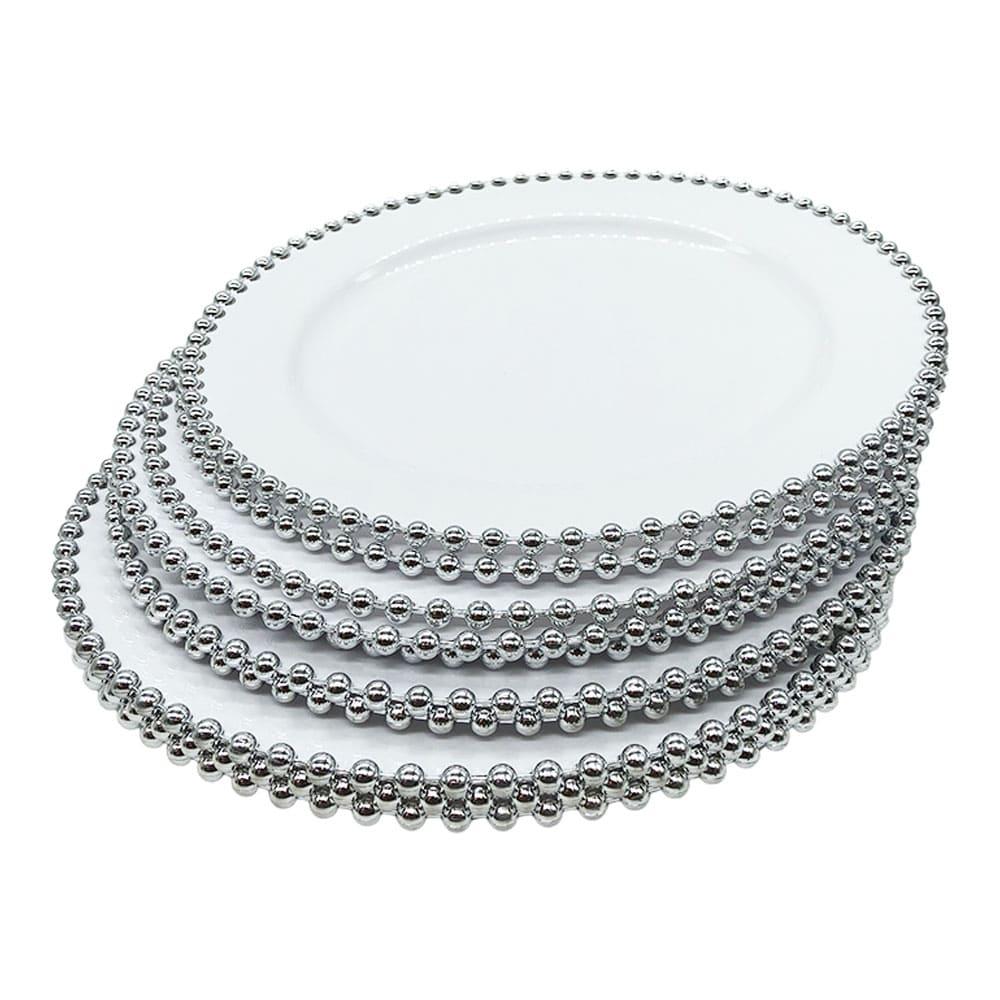 Platos Llanos Lillian Reutilizables de Plástico 10 Piezas