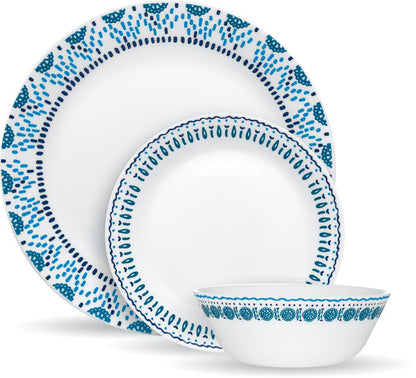Vajilla de Vidrio Corelle Azure Medallion de 12 Piezas