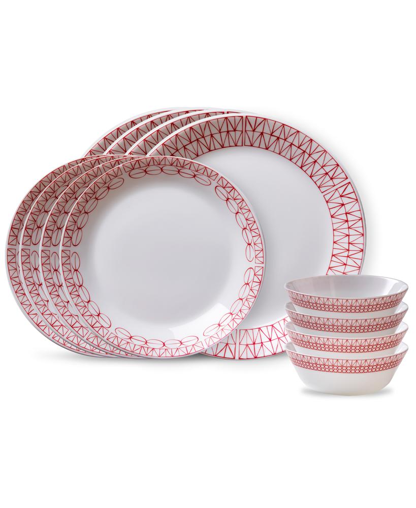 Vajilla de Vidrio Corelle Graphic Stitch de 12 Piezas