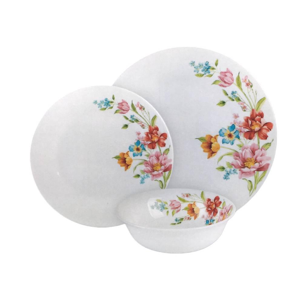 Vajilla De Vidrio Gibson de 12 Piezas Blooming Rose