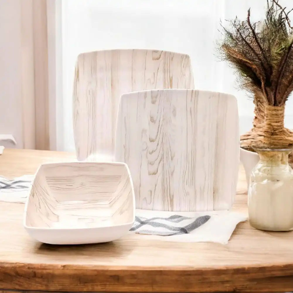 Vajilla Melamina Woodgrain Gibson 12 Piezas