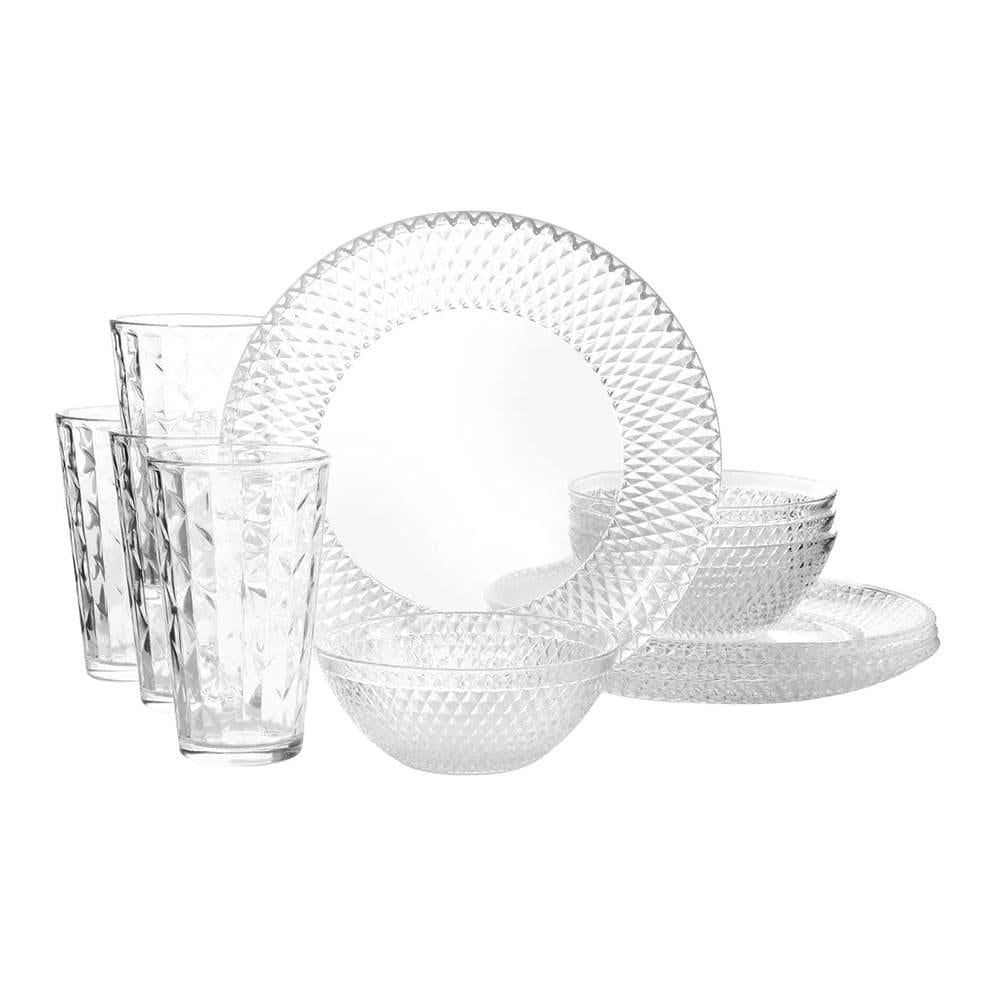 Vajilla de Vidrio Gibson Clearview Diamond 12 Piezas