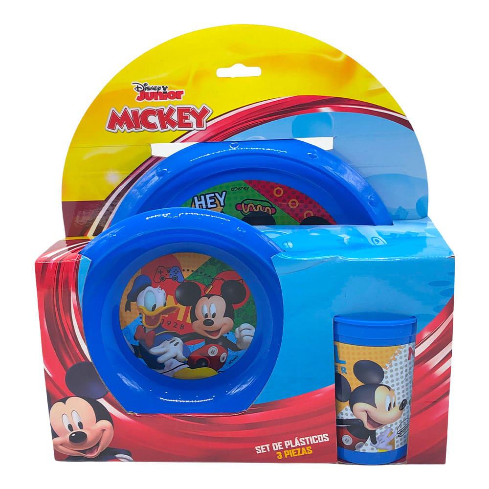Juego de Vajilla Mickey Mouse Plástico de 3 Piezas