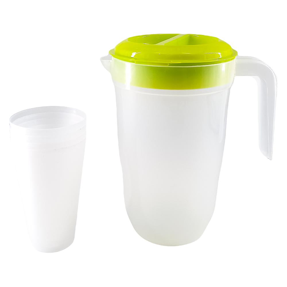Jarra Plástica Con Vasos Home Elegance 2 L 5 Piezas - Surtido