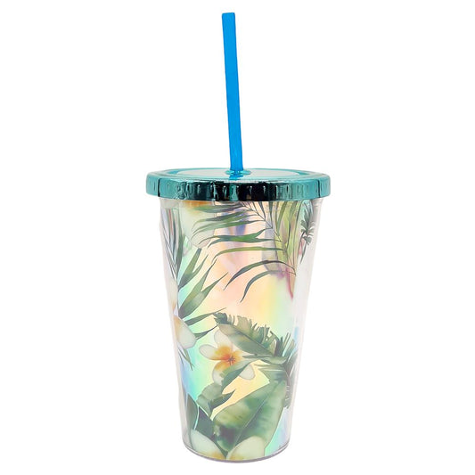 Vaso Acrílico Home Elegance Con Tapa y Carrizo - Surtido