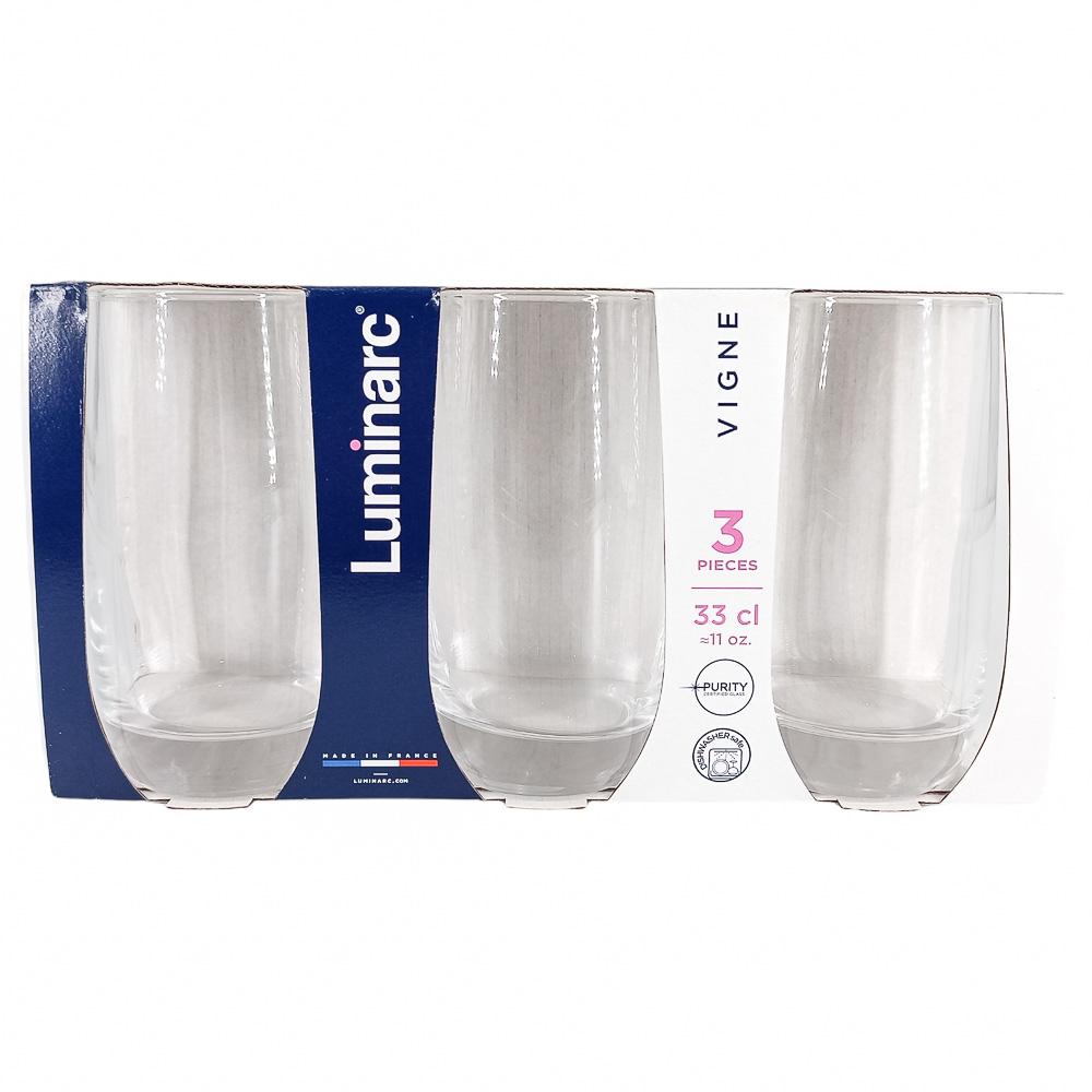 Vasos de Vidrio Home 3 Piezas 11 Oz
