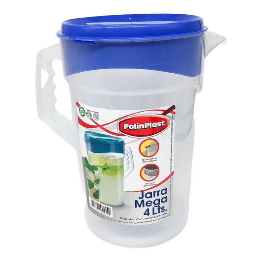 Jarra Polinplast Mega Con Tapa 4 L - Surtido