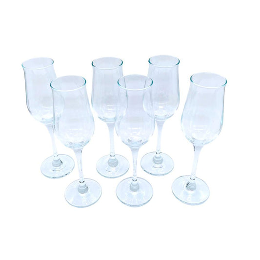 Set de 6 Copas de Champaña Pasabahce Wavy de Vidrio.