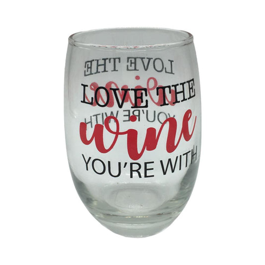 Vaso De Vidrio P/Vino Cristar 15.5Oz Decorado