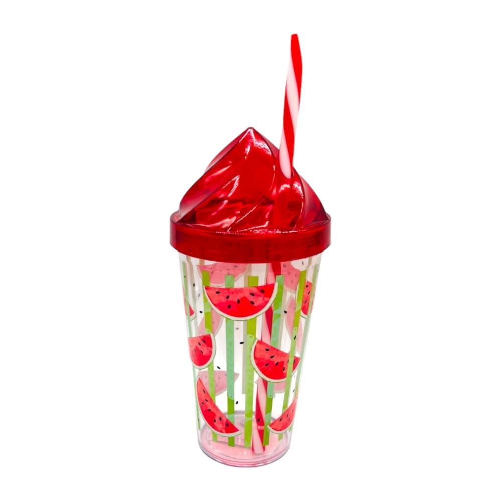 Vaso Acrílico Herevin de 18 Onzas Diseño de Sandia