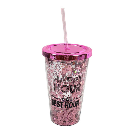 Vaso Plástico Con Tapa Home Elegance 16 cm x 10 cm - Surtido