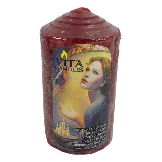 Vela Religiosa Vita Candles Roja de 2.25" x 4"