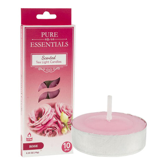 Vela Aromática Tea Light Rose 10 Piezas