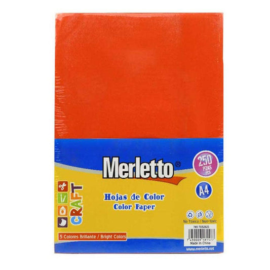 Hoja de Colores Merletto Colores Básico 100 Hoja A4