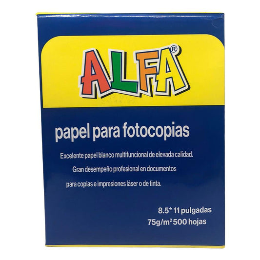 Hojas Blancas Alfa 500 Hojas 8.5" x 11"