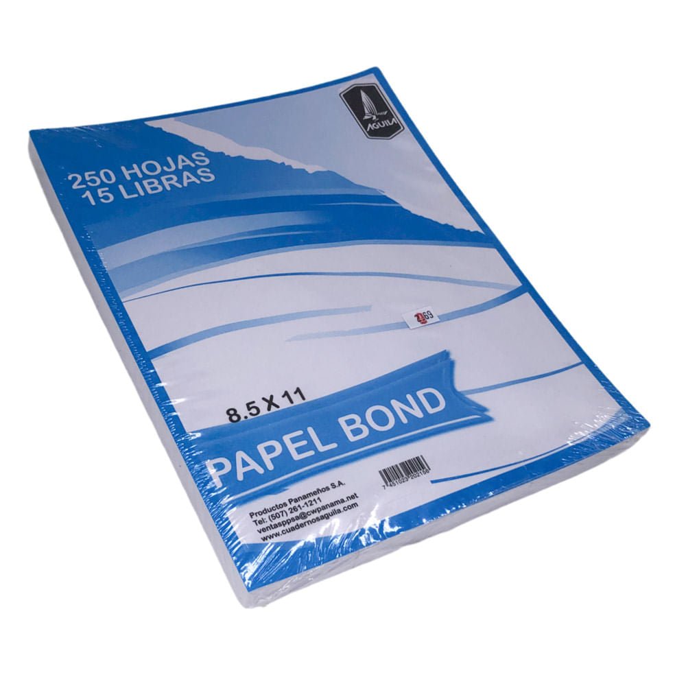 Hojas Blancas de 15 Lb Águila 250 Hojas 8.5" x 11"
