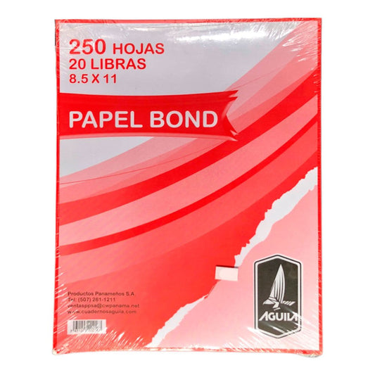 Hojas Blancas de 20 Lb Aguila 250 Hojas 8.5" x 11"