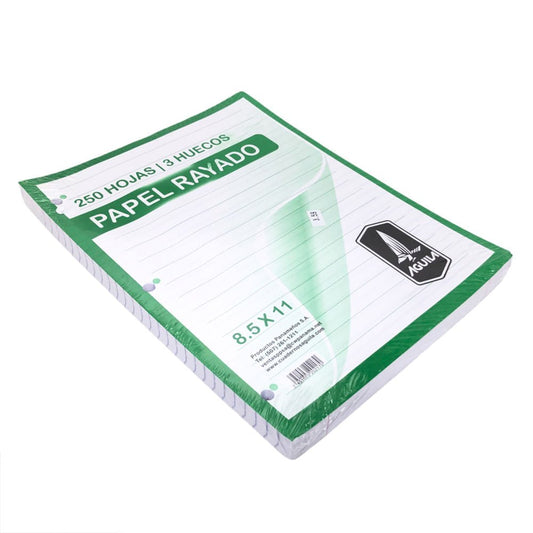 Hojas de Rayas Con Huecos Águila de 250 Hojas 8.5" x 11"