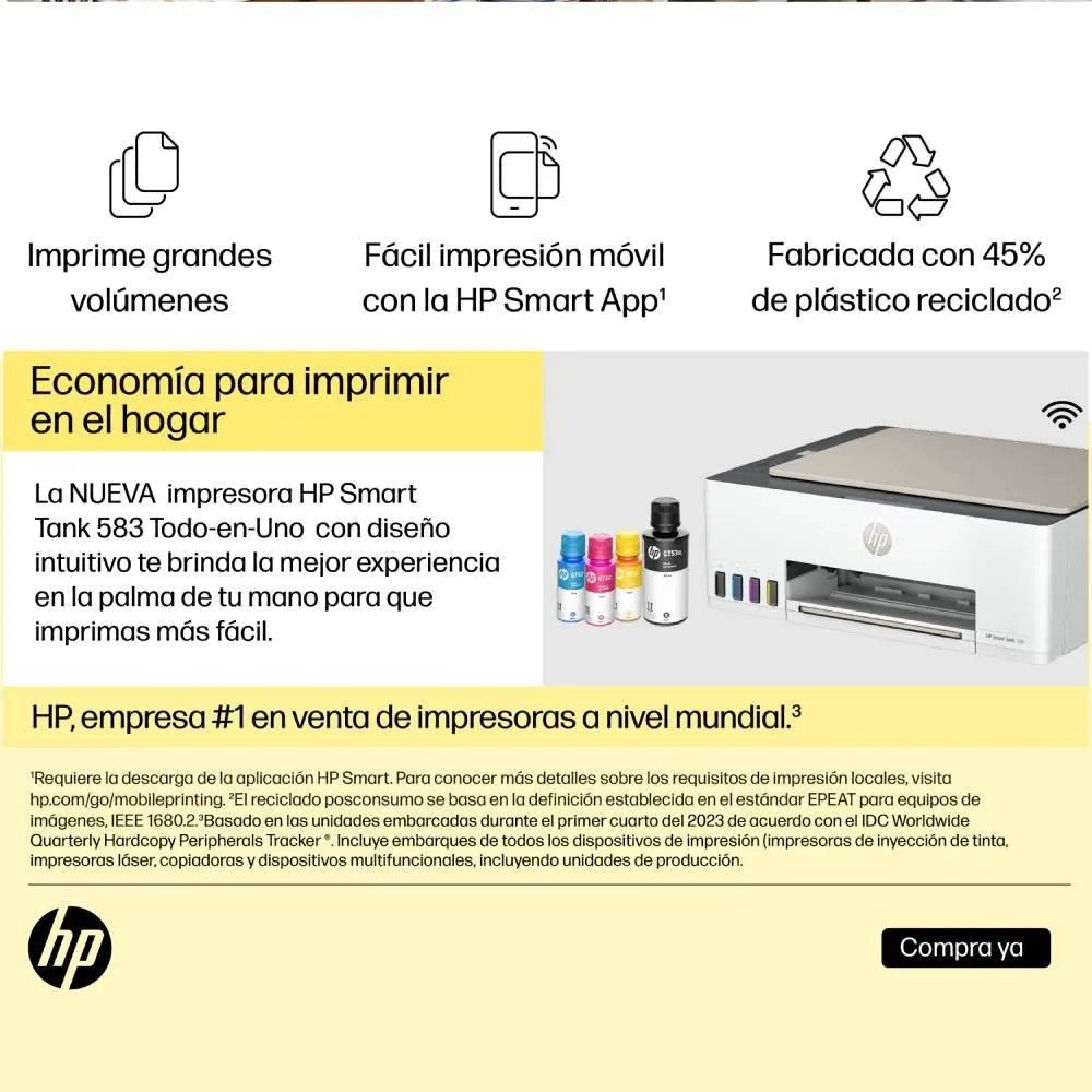 Impresora Multifuncional Hp Smart Tank 583 - HP - Titan.com.pa - 196786269813