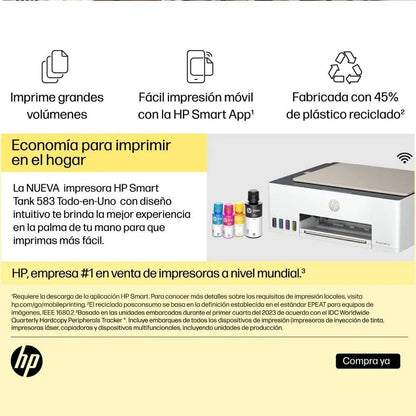 Impresora Multifuncional Hp Smart Tank 583 - HP - Titan.com.pa - 196786269813