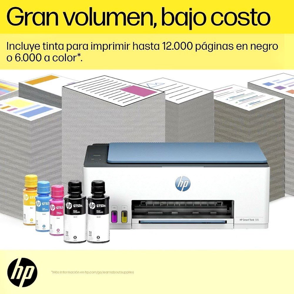 Impresora Multifuncional HP Smart Tank 585 / Tinta Continua Color / Wi - Fi - HP - Titan.com.pa - 196548866854