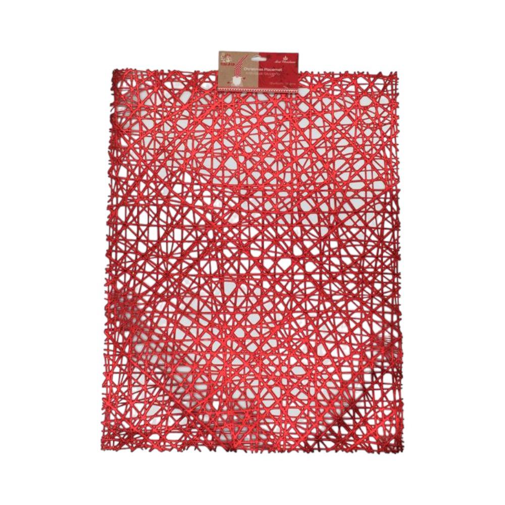Individual de Mesa Navideño Plastico Rojo