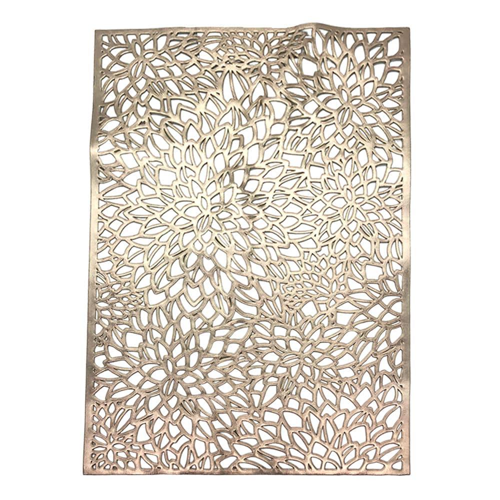 Individual Miro Christmas de Plástico Rectangular Dorado