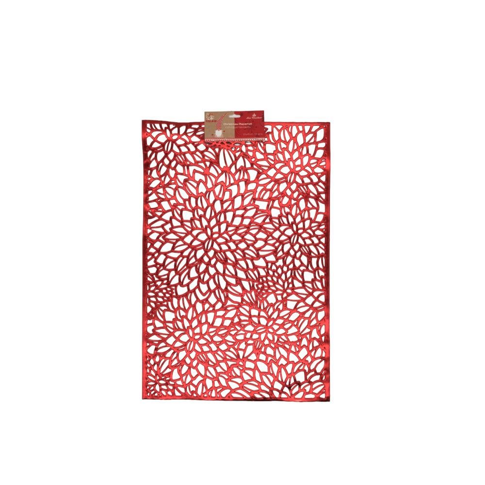 Individual Navideño Miro Christmas Rectangular Rojo
