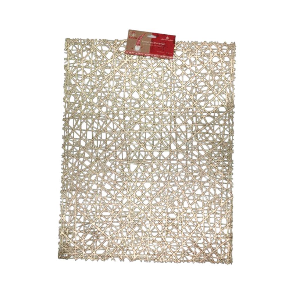 Individual Navideño Plastico Dorado