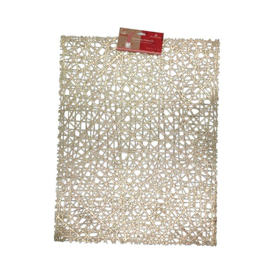 Individual Navideño Plastico Dorado