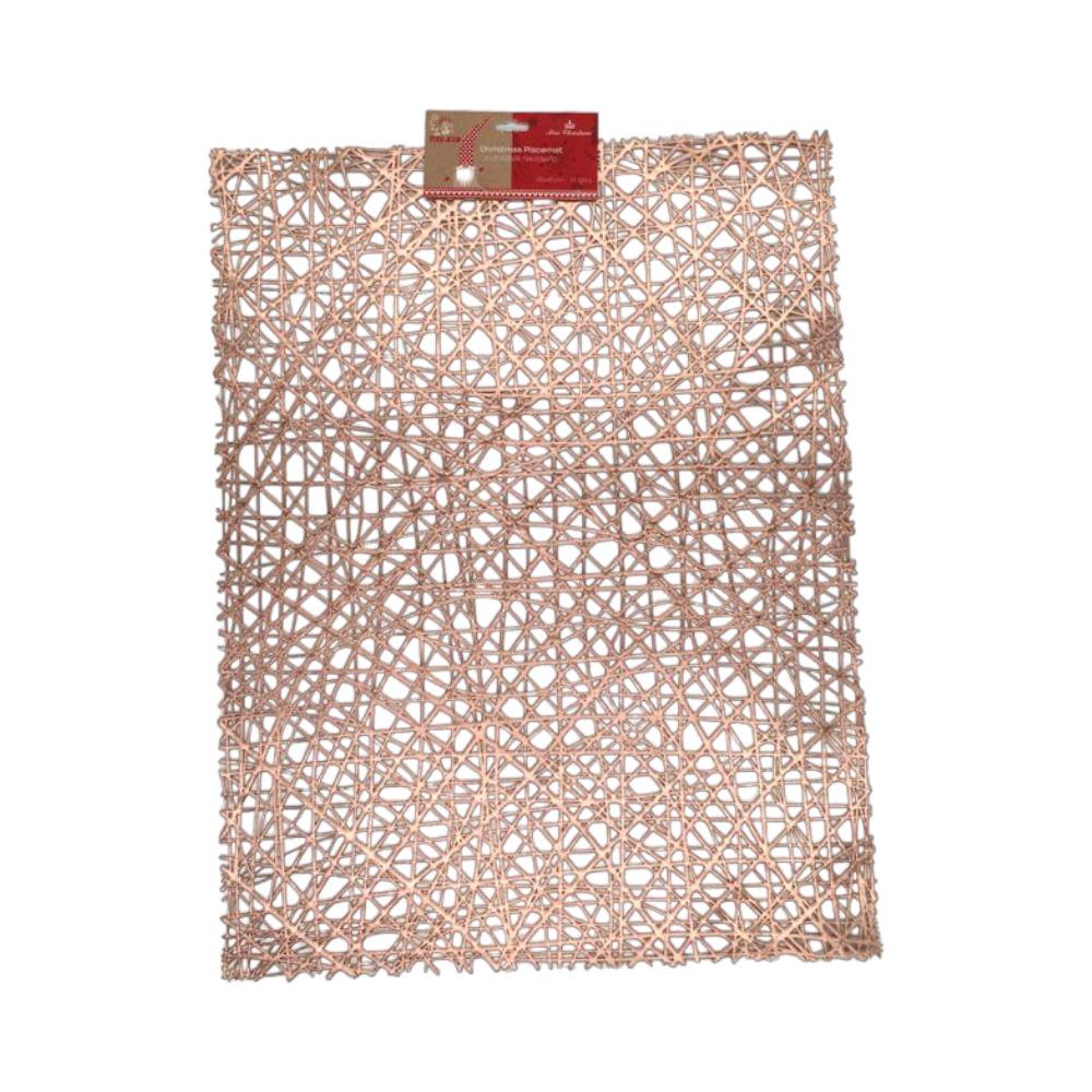 Individual Navideño Plastico Rosado