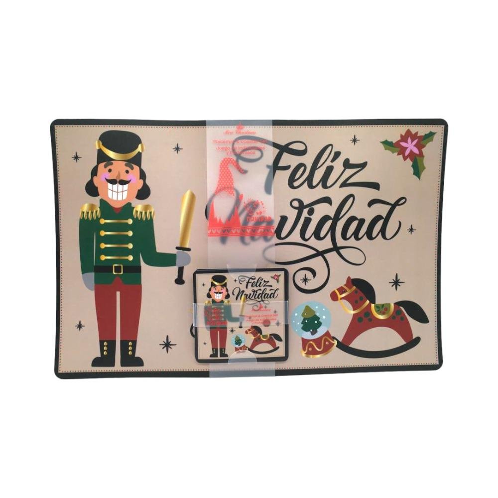 Individual Navideño Plastico Set 8 Piezas