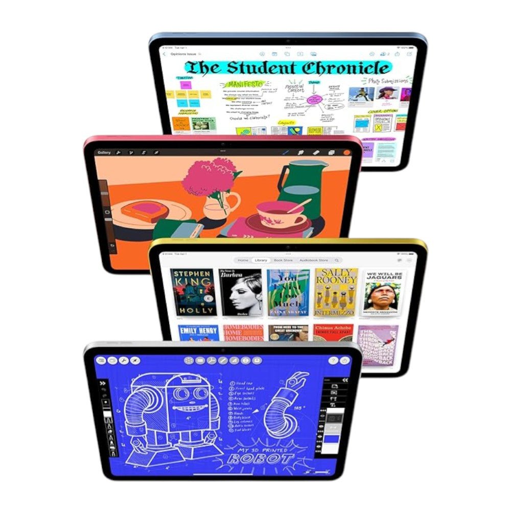 El Apple iPad de 11 pulg con chip A16, pantalla Liquid Retina, 128 GB, Wi-Fi 6, cámara de 12 MP, Touch ID. En el Titán Panamá.