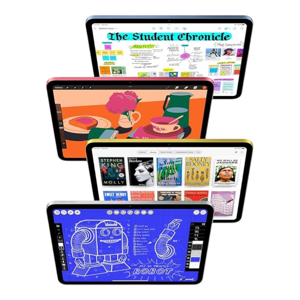 El Apple iPad 11 de pulg con chip A16, pantalla Liquid Retina, 128 GB, Wi-Fi 6, cámara de 12 MP, Touch ID y batería para todo el día. En el Titán Panamá.