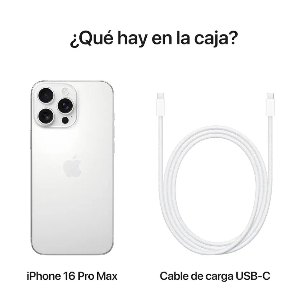 iPhone 16 Pro Max de 256Gb / Blanco / E - SIM - Apple - Titan.com.pa - 195949805059