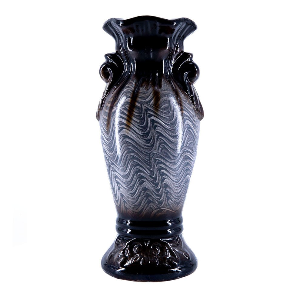 Jarrón Decorativo de Cerámica Efecto Madera 30 cm