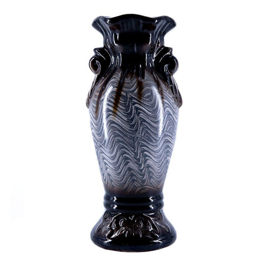 Jarrón Decorativo de Cerámica Efecto Madera 30 cm