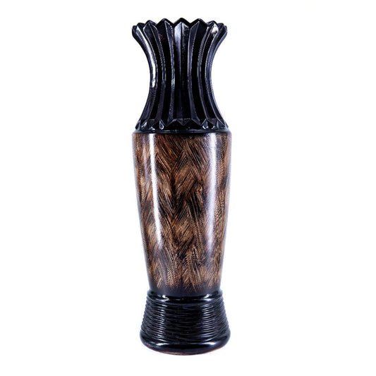 Jarrón Decorativo De Cerámica Efecto Madera 60 cm